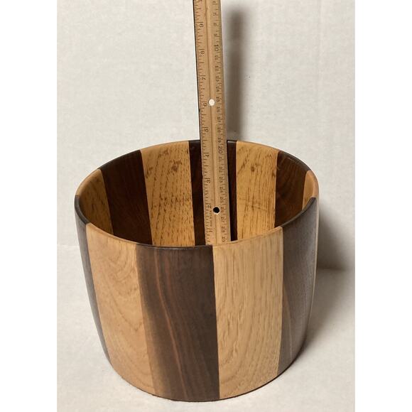 Vintage Hand Turned Wooden Oak Tea Tobacco Storage Decorative Container w Lid - Picture 9 of 9